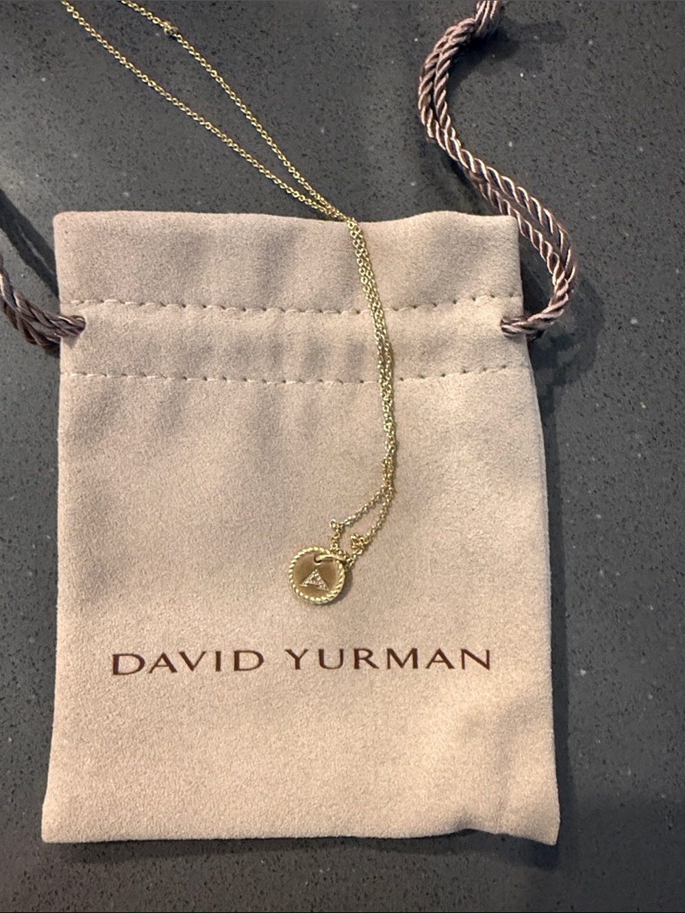 David Yurman Gold Petite Disc Pendant Necklace